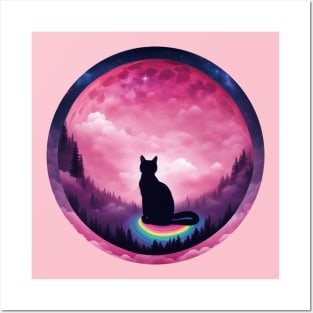 Moon Cat Posters and Art